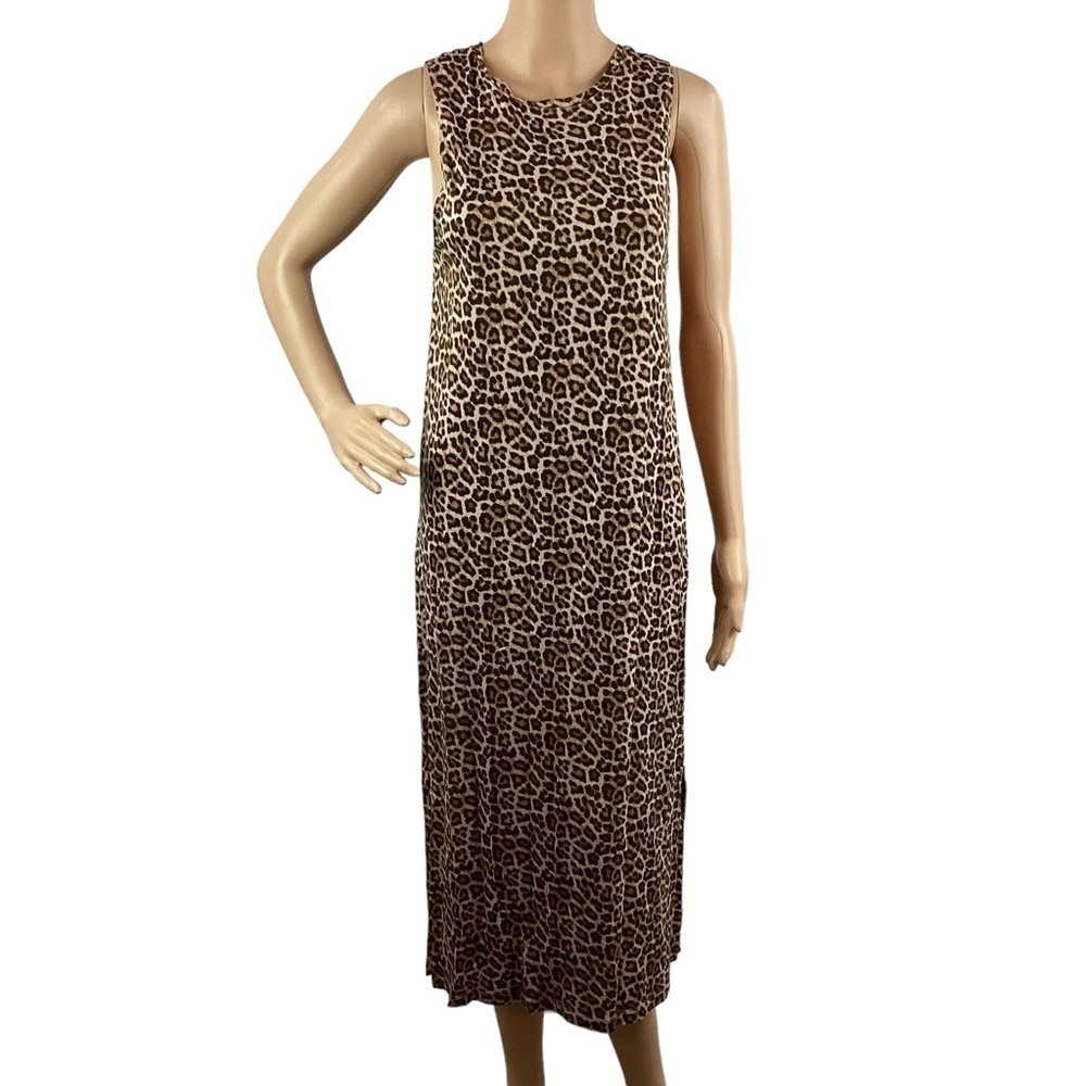H&M Sleeveless Jersey Dress Size S Leopard Print